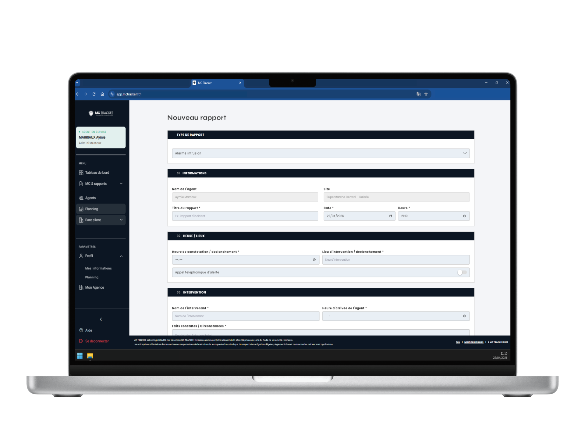 Rapports sécurité privée - MC TRACKER