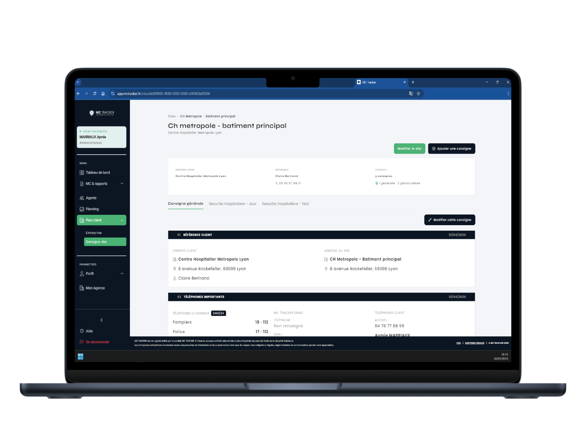 logiciel de gestion des consignes de site - MC TRACKER