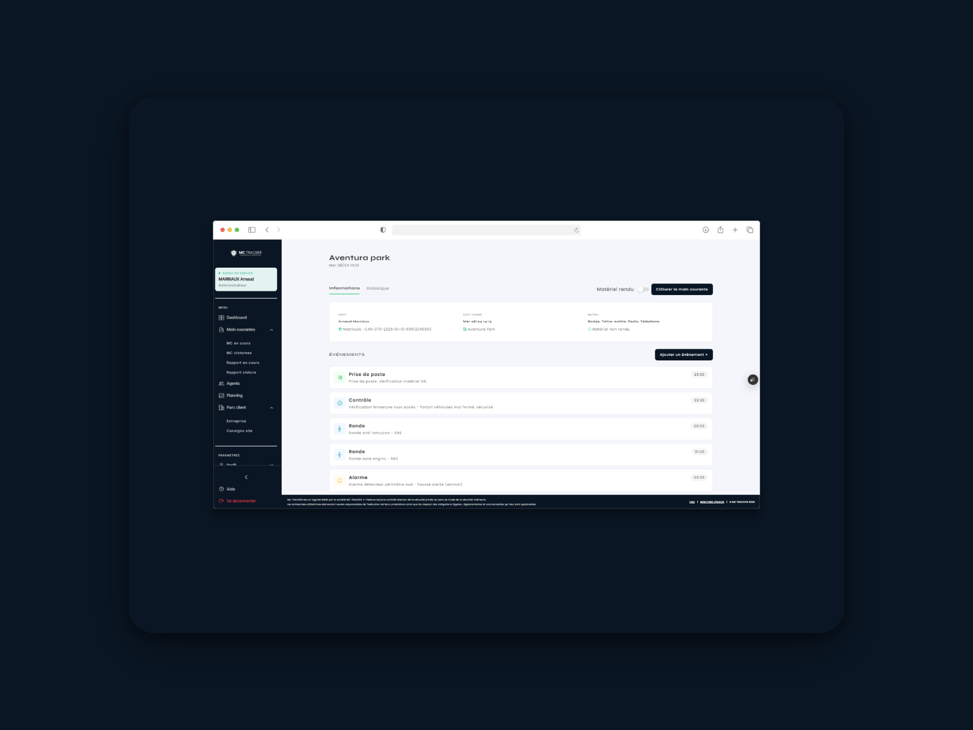 main courante securité privée obligations-format-valeur-legale-MC-TRACKER