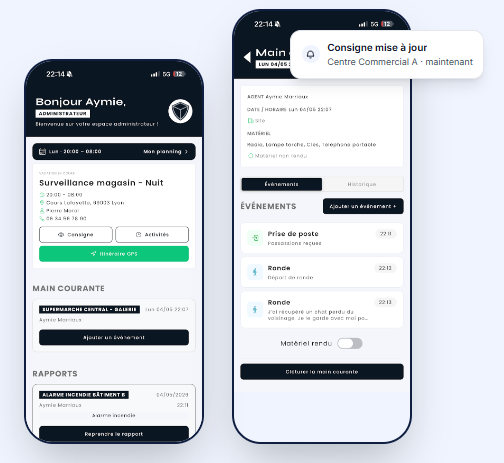 Application mobile sur les stores pour agence de sécurité privée - MC TRACKER
